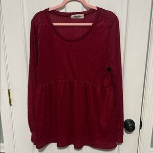 Haptics Women's Red Long Sleeve Blouse